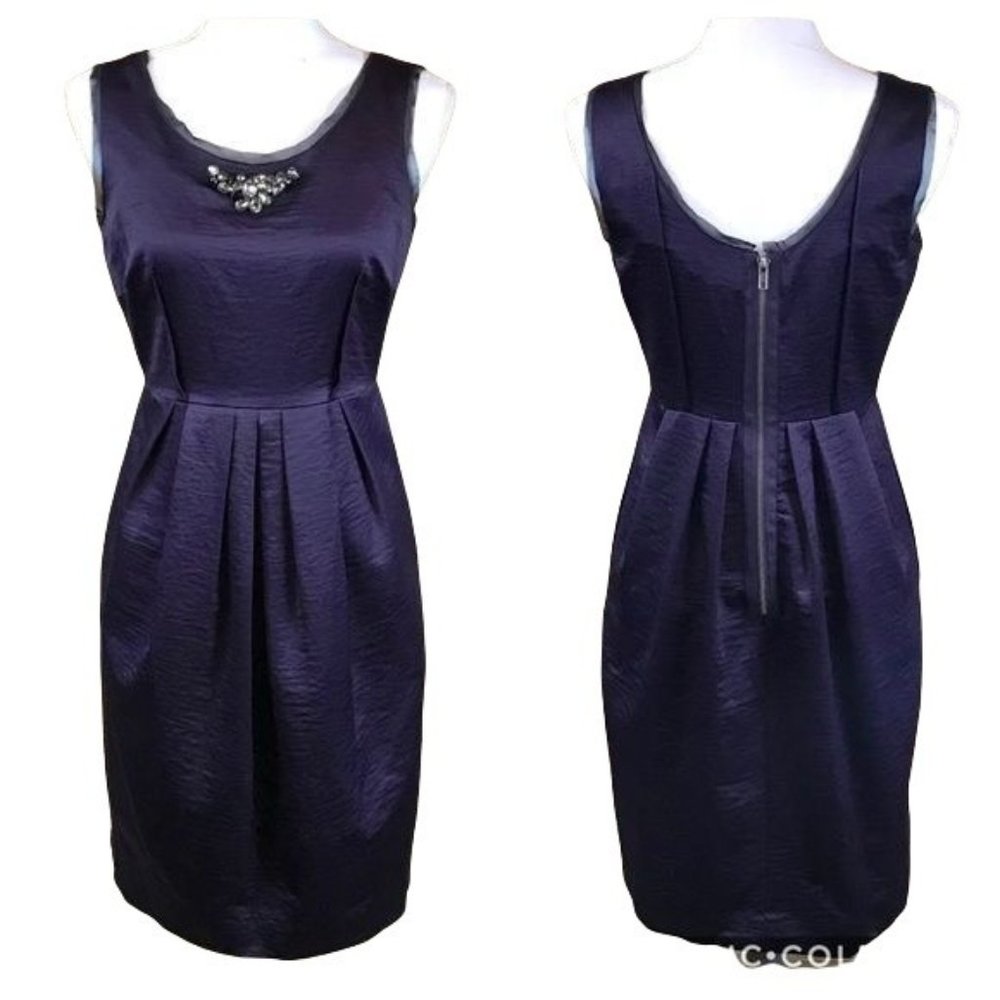 Vera Wang jeweled neckline dress purple 4